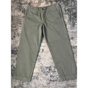 New Wallace & Barnes Selvedge Officer Chino Pants Mens 34x30 Straight Fit Green